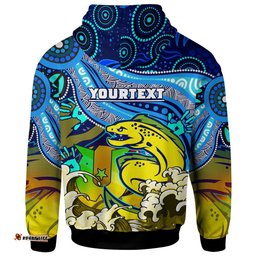 eels rugby hoodie custom paramata eels naidoc week celebrations "get up stand up show up" with aboriginal patterns hoodie rlt12