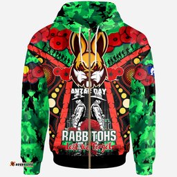 rabbitohs rugby aboriginal anzac day custom watercolour hoodie remembrance indigenous rabbitohs with poppy flower