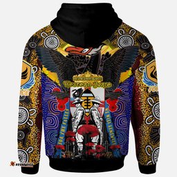 force rugby custom hoodie remembrance western force with black swan aboriginal patterns and poppy flower rlt12
