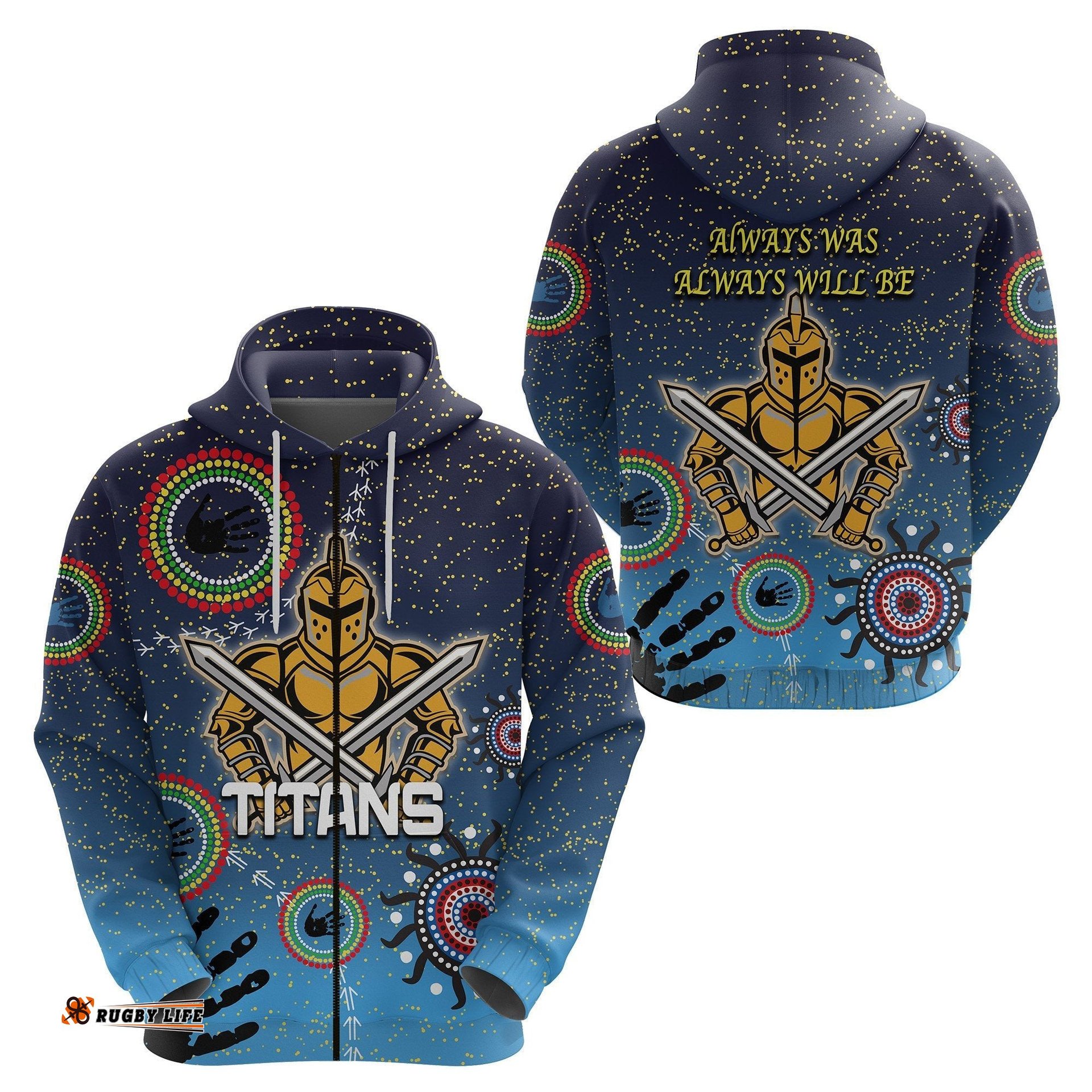 NAIDOC Titans Zip Hoodie Gold Coast Aboriginal