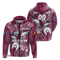 custom personalised sea eagles rugby naidoc aboriginal hoodie
