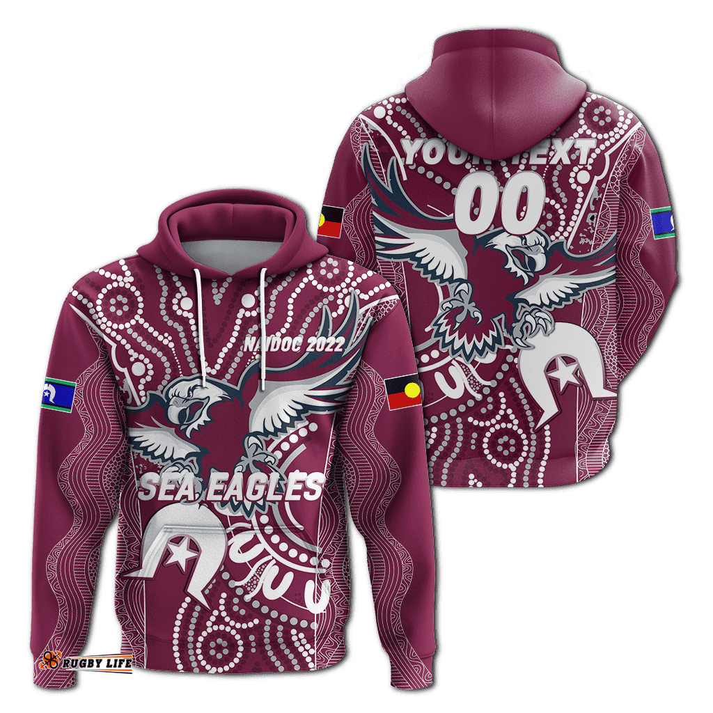 custom personalised sea eagles rugby naidoc aboriginal hoodie