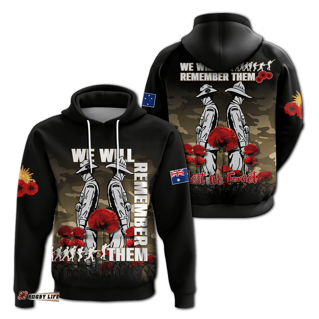 australia anzac hoodie camouflage with poppy