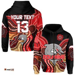 custom text and number dolphins rugby hoodie aboriginal new history starts now
