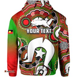 custom personalised rabbitohs rugby naidoc week hoodie lets fight together 02