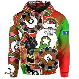 custom personalised rabbitohs rugby naidoc week hoodie lets fight together 02