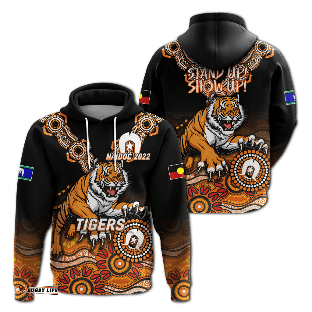 tigers rugby naidoc aboriginal hoodie