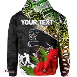 custom personalised panthers anzac day aboriginal mix army patterns hoodie