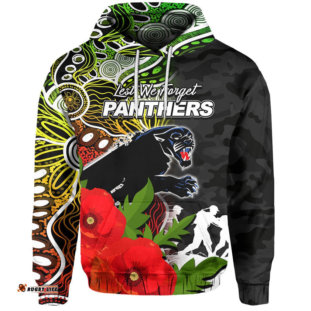 custom personalised panthers anzac day aboriginal mix army patterns hoodie