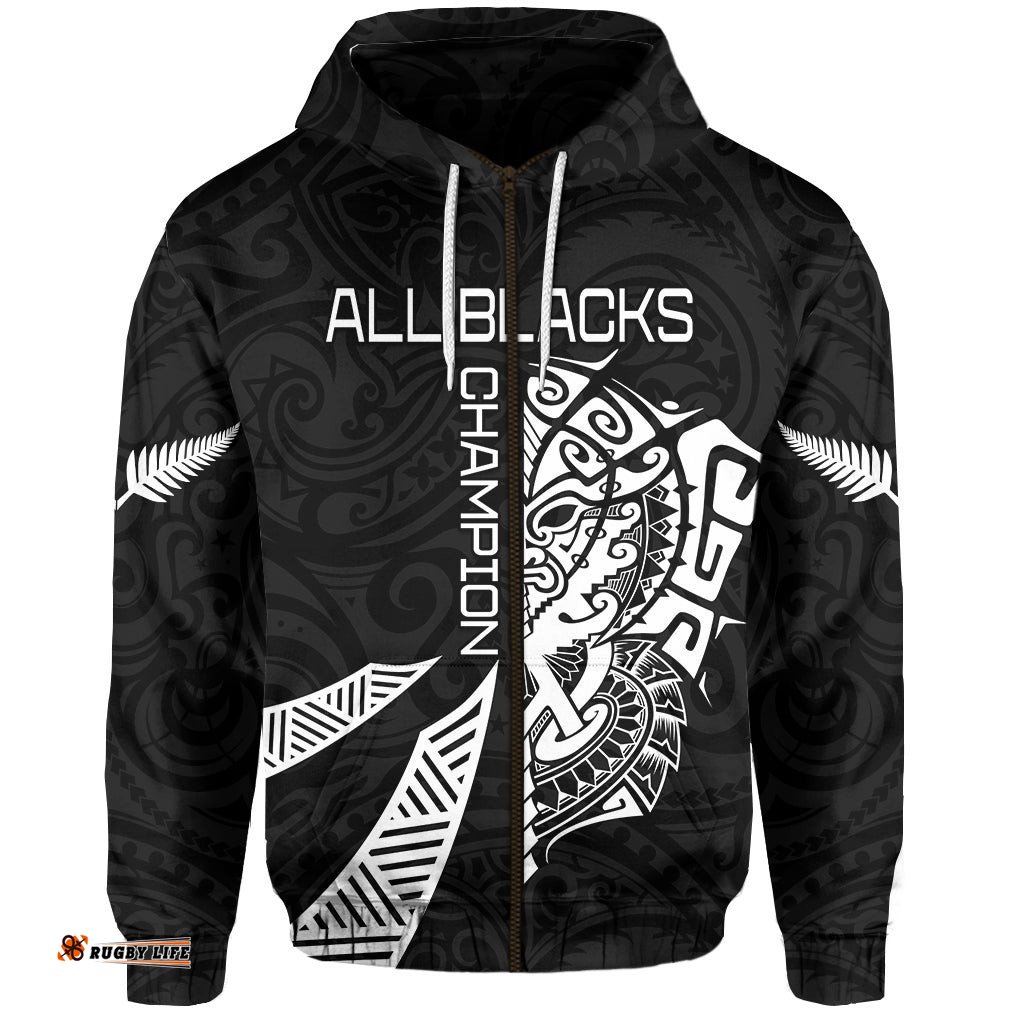 new zealand rugby zip hoodie haka mix ta moko