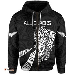 new zealand rugby zip hoodie haka mix ta moko