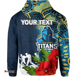 custom personalised titans anzac day aboriginal mix army patterns hoodie