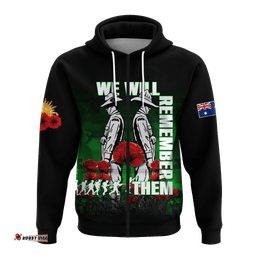 australia anzac hoodie camouflage with poppy green