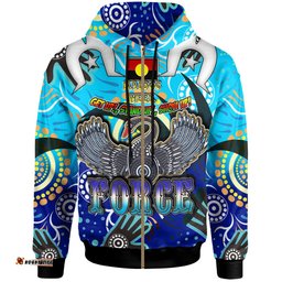 force rugby hoodie naidoc week get up stand up show up swan with aboriginal patterns hoodie rlt12