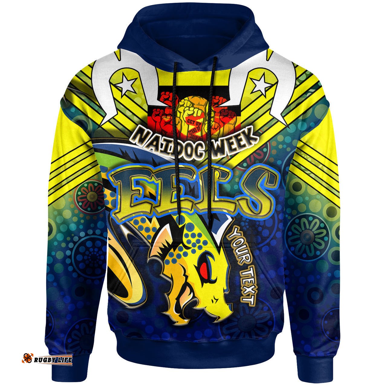 eels rugby hoodie naidoc week eels rugby with aboriginal pattern get up stand up show up hoodie rlt12
