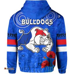 bulldogs anzac hoodie western dogs aboriginal poppy