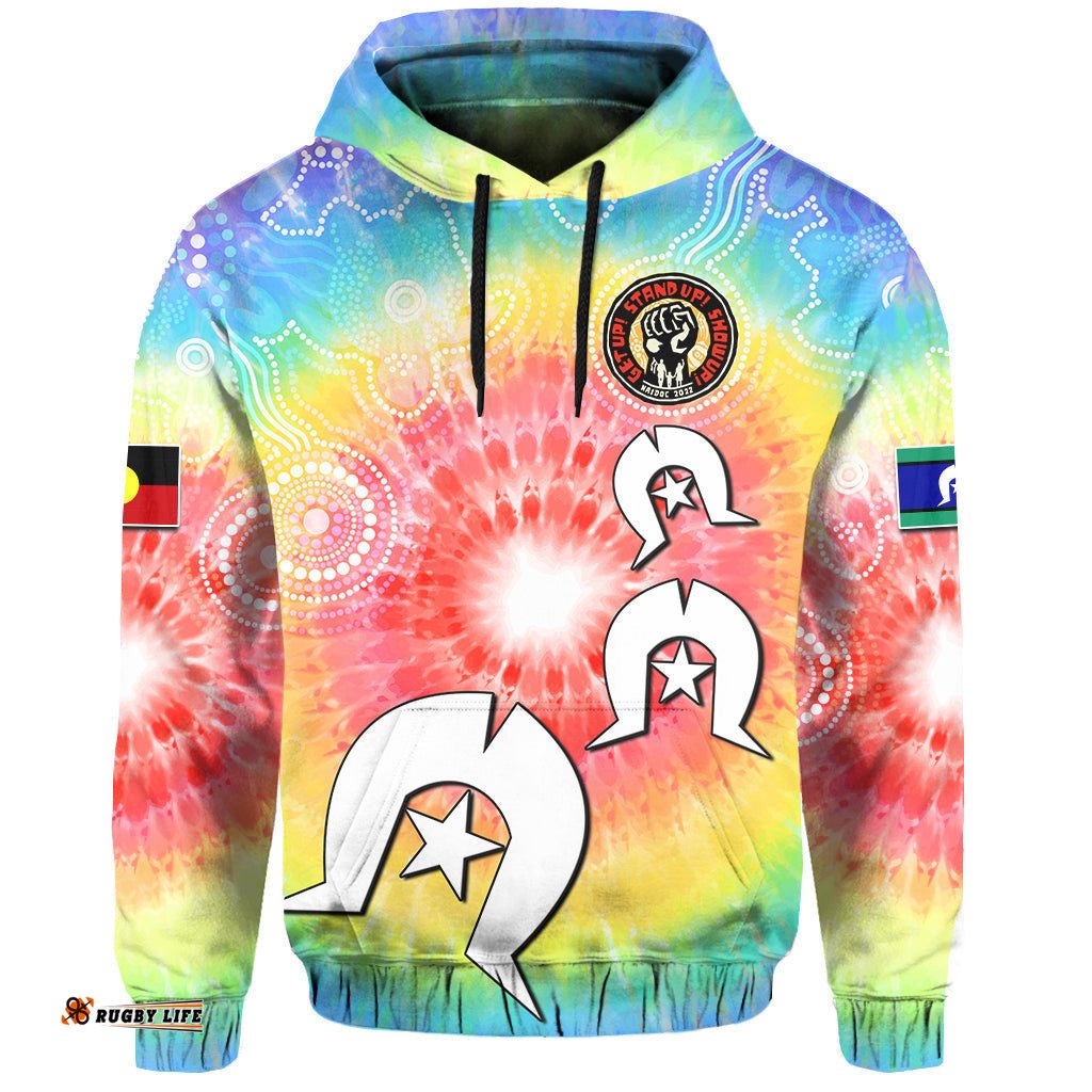 australia naidoc week hoodie aboriginal kangaroo style tie dye