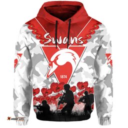 swans anzac hoodie bloods sydney poppy flowers