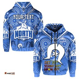 custom personalised kangaroos football naidoc week hoodie north melbourne aboriginal dhari