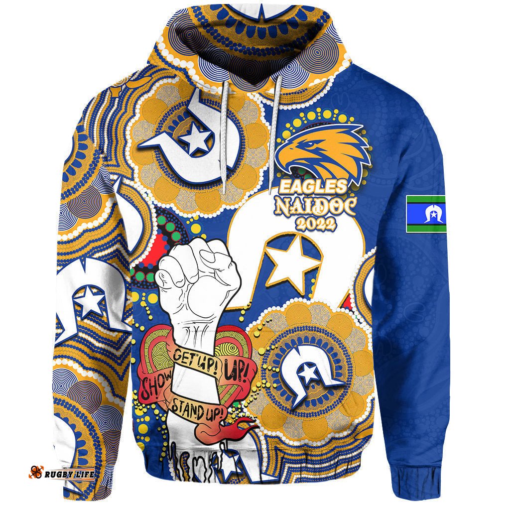 custom personalised eagles australian football hoodie naidoc week lets fight together 01