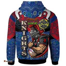 knights rugby hoodie naidoc week knights rugby ball with aboriginal background hoodie rlt12