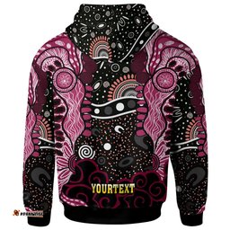 sea eagles rugby hoodie custom muscular eagles with rugby ball and aboriginal indigenous style rlt12