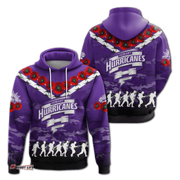 hobart hurricanes anzac hoodie camouflage with poppy