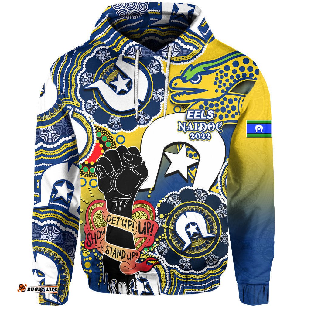 custom personalised eels rugby naidoc week hoodie lets fight together no1 04