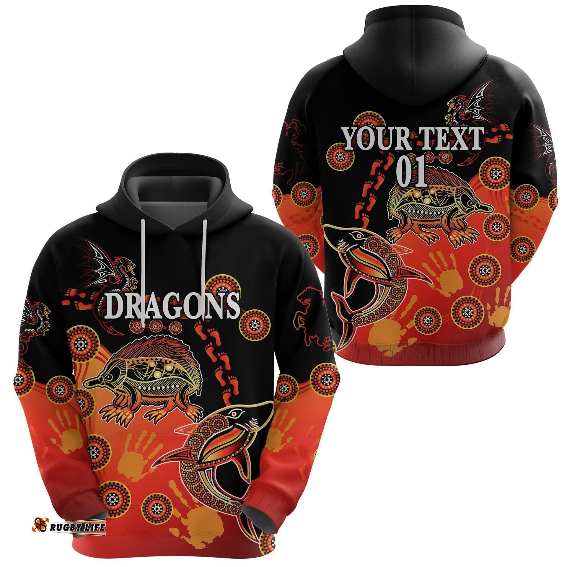 Custom Personalised St. George Dragons Zip Hoodie Simple Indigenous Latest Version