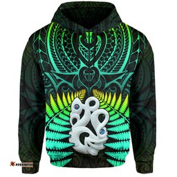 aotearoa fern hoodie new zealand hei tiki green style