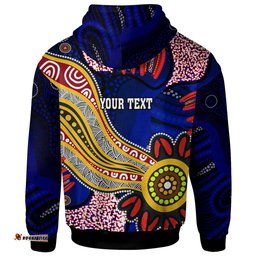 rooster rugby hoodie custom angry rooster rugby with aboriginal indigenous dot painting style rlt12
