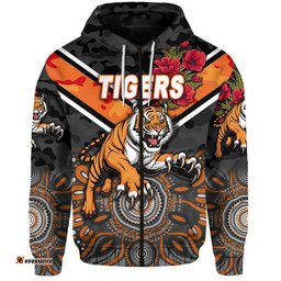 wests tigers anzac zip up and pullover hoodie indigenous vibes