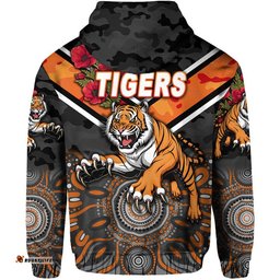 wests tigers anzac zip up and pullover hoodie indigenous vibes