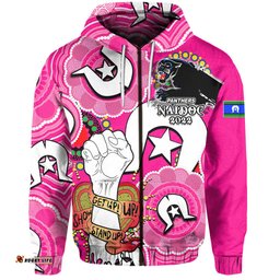 custom personalised panthers rugby naidoc week hoodie lets fight together pink style 08