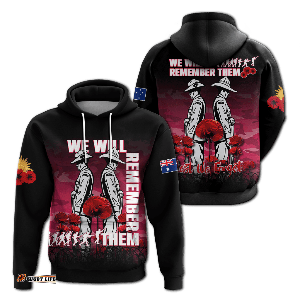 australia anzac hoodie camouflage with poppy pink