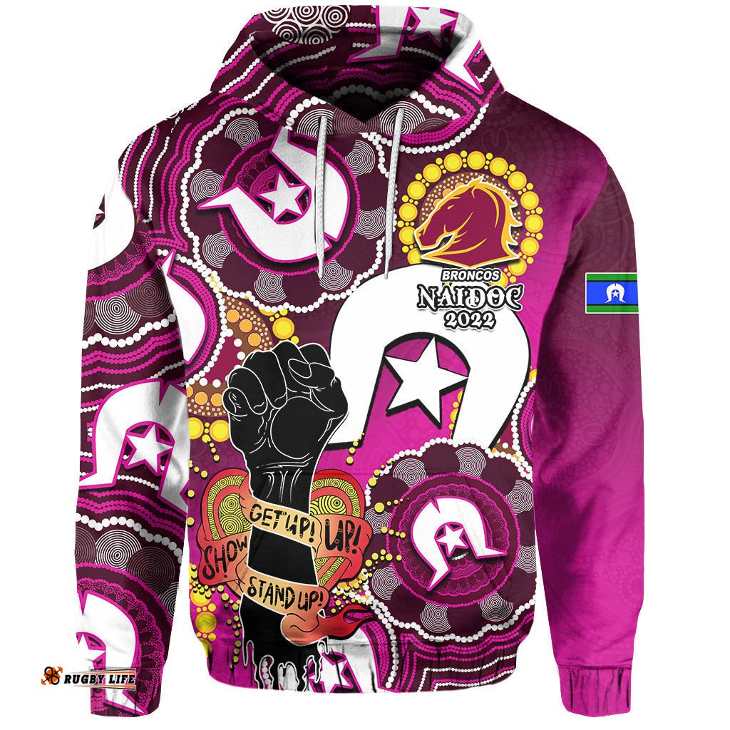 custom personalised broncos rugby naidoc week hoodie lets fight together no2 09