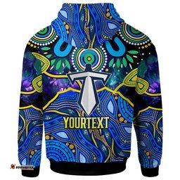 titans rugby hoodie custom titans rugby indigenous aboriginal dot painting style rlt12