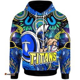 titans rugby hoodie custom titans rugby indigenous aboriginal dot painting style rlt12