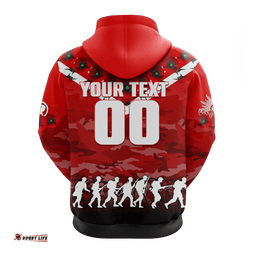 custom personalised melbourne renegades anzac hoodie camouflage with poppy