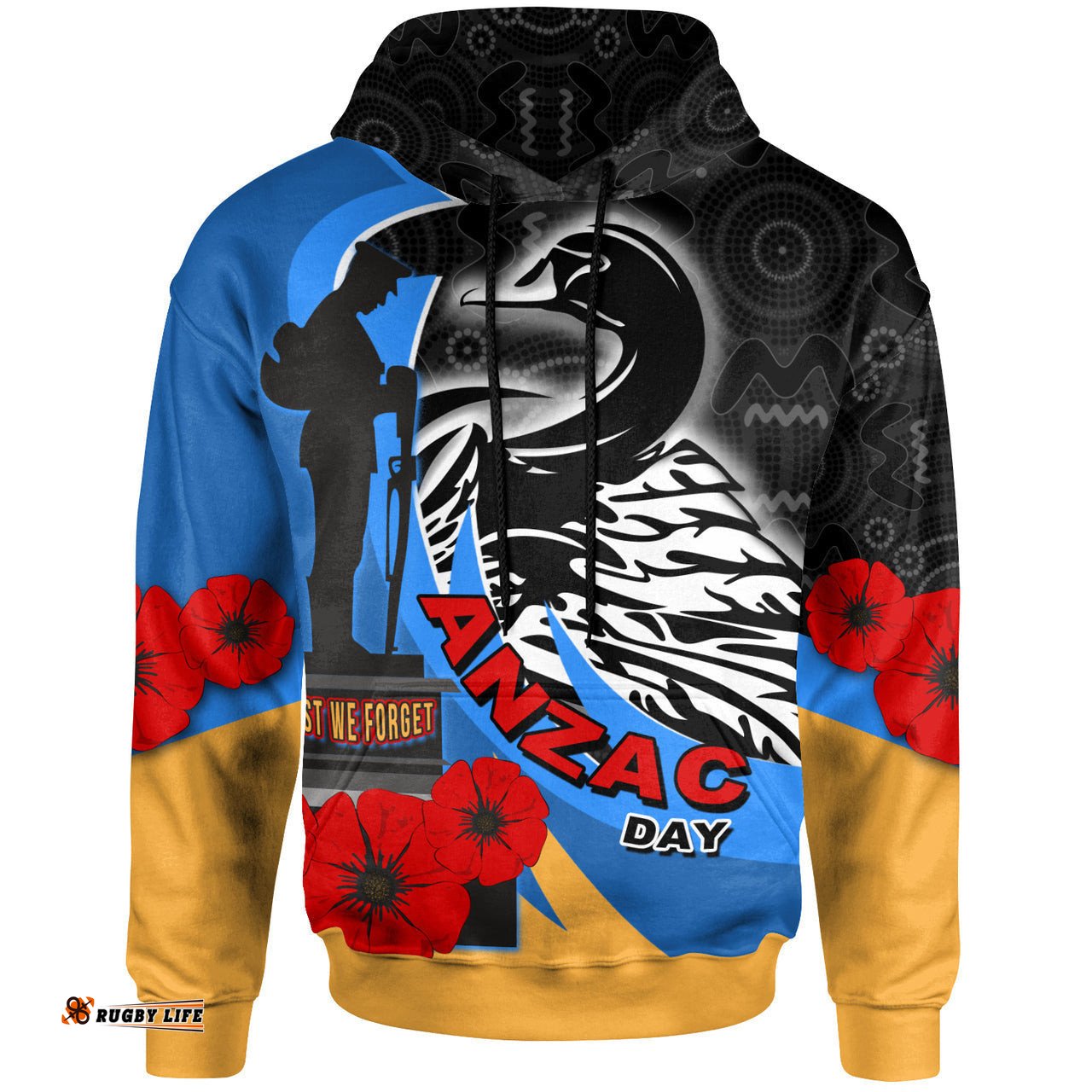 force rugby hoodie custom anzac force black swans mascot hoodie 08