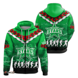 melbourne stars anzac hoodie camouflage with poppy