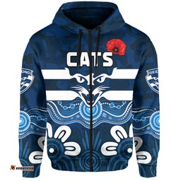 cats anzac hoodie geelong football aboriginal poppy