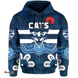 cats anzac hoodie geelong football aboriginal poppy