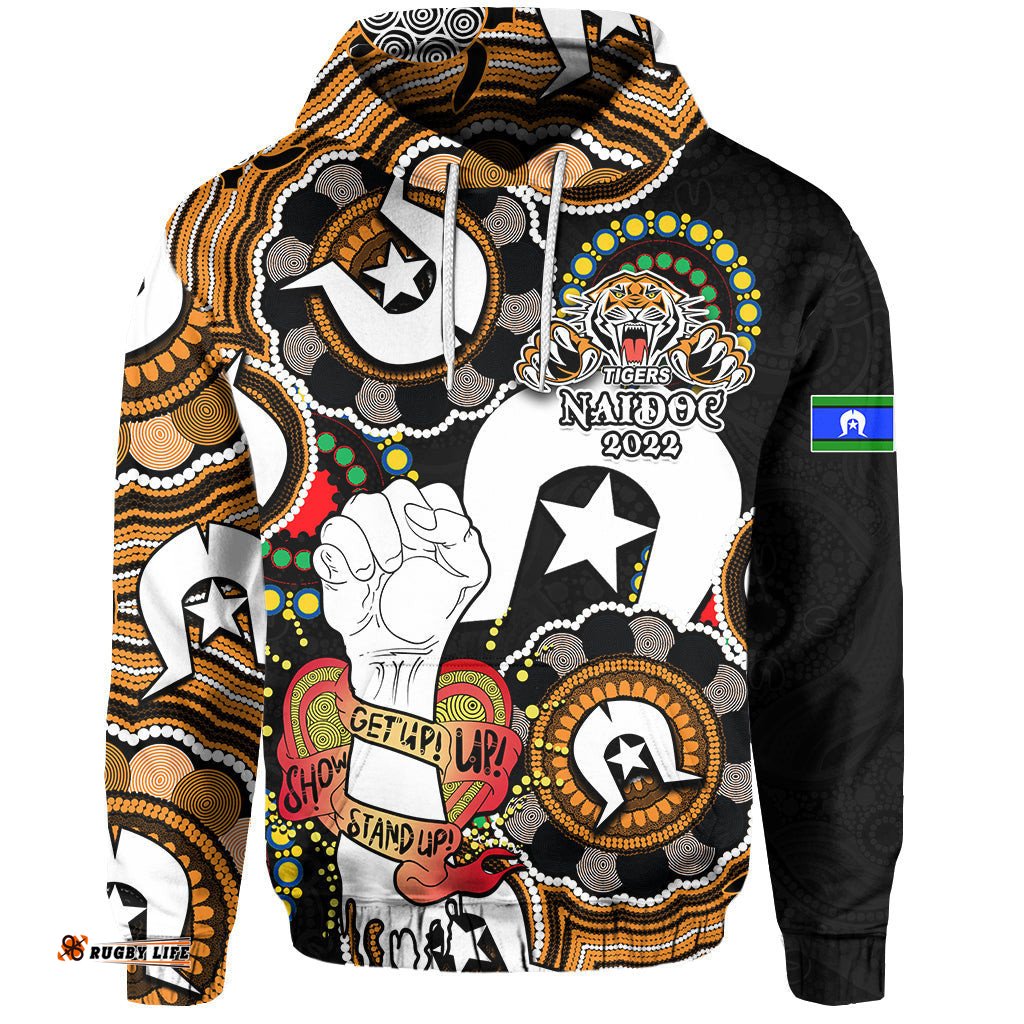 custom personalised tigers rugby naidoc week hoodie lets fight together 08