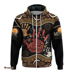 personalised naidoc week hoodie aboriginal art hand stencils