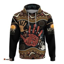 personalised naidoc week hoodie aboriginal art hand stencils