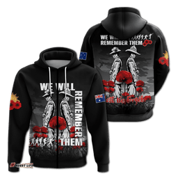 australia anzac hoodie camouflage with poppy black