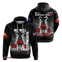 australia anzac hoodie camouflage with poppy black