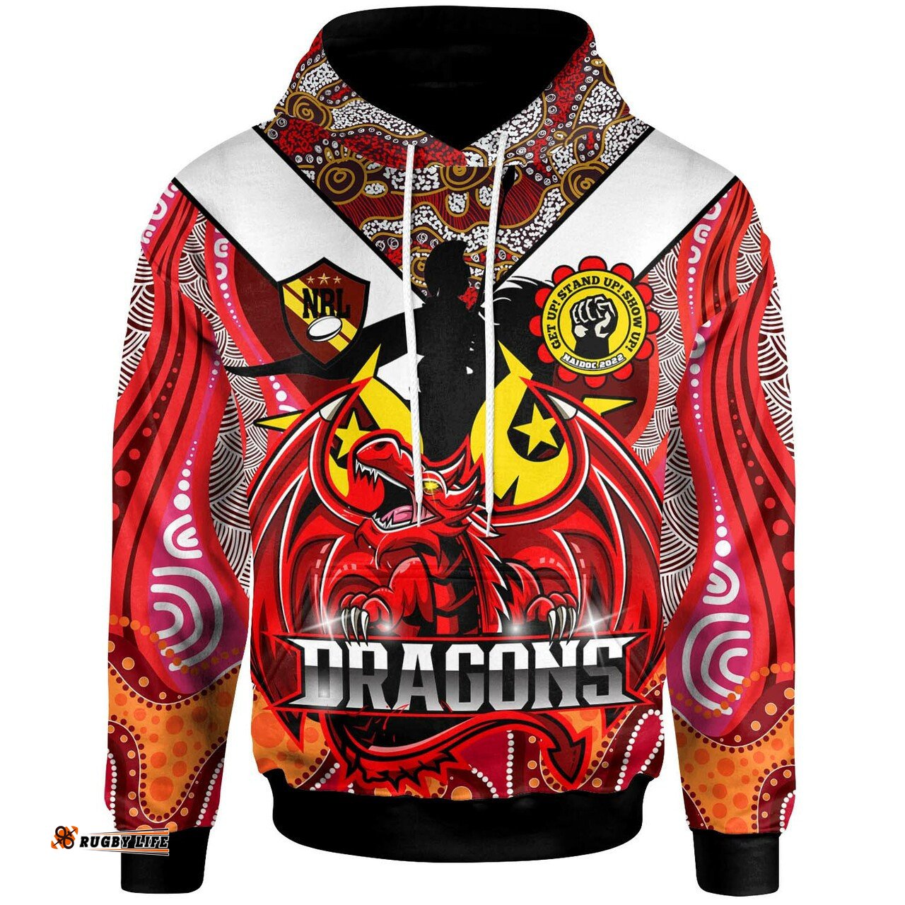 stgeorge rugby hoodie custom st george illawarra dragons naidoc week with torres strait and aboriginal style hoodie rlt12
