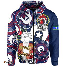 custom personalised roosters rugby naidoc week hoodie lets fight together 07